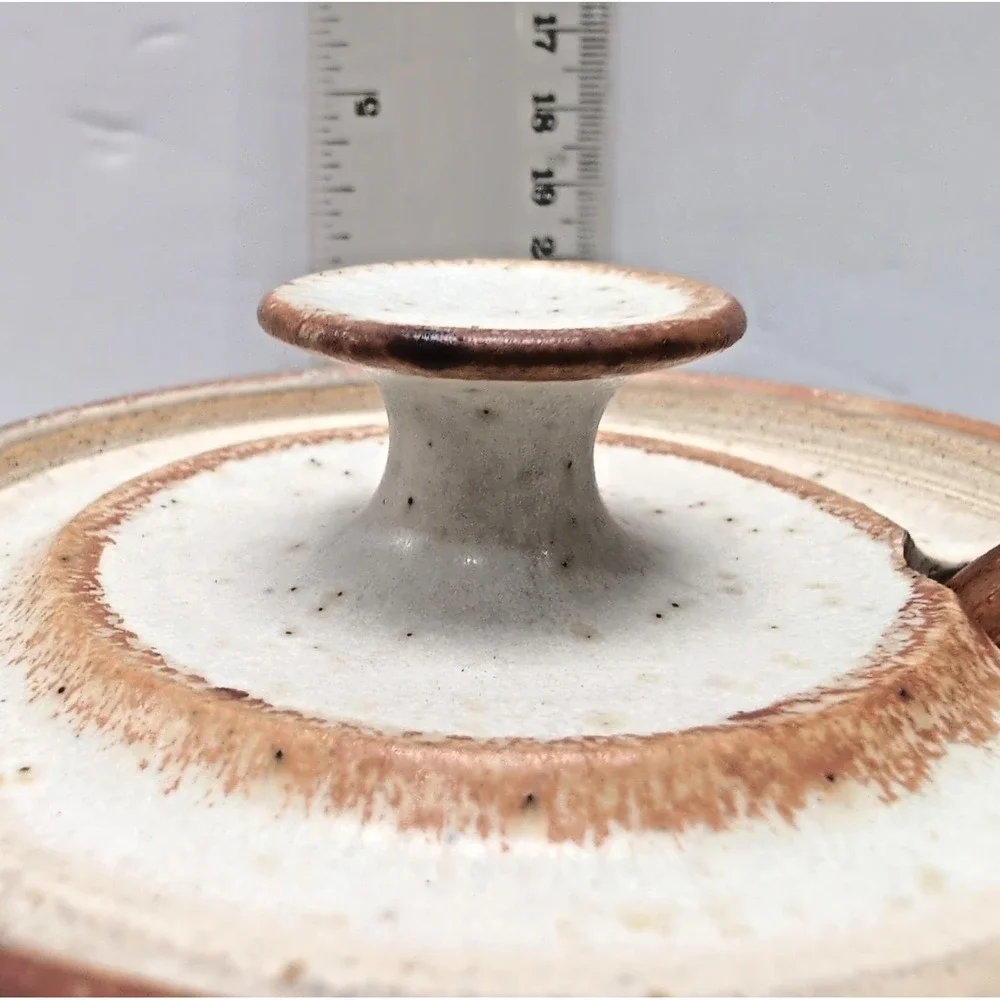 Vtg 70s‎ B. Welsh Studio Pacific Stoneware Lidded Honey Pot Jam Jar Spoon Oregon